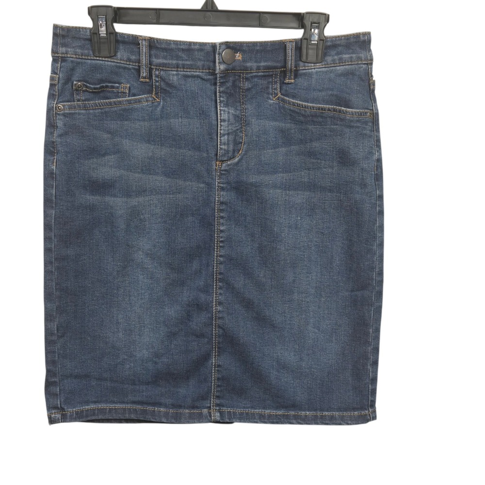 J.‎ Jill Denim Smooth Fit Skirt Size 4 Dark Wash Stretch Lyocell Blend Pencil